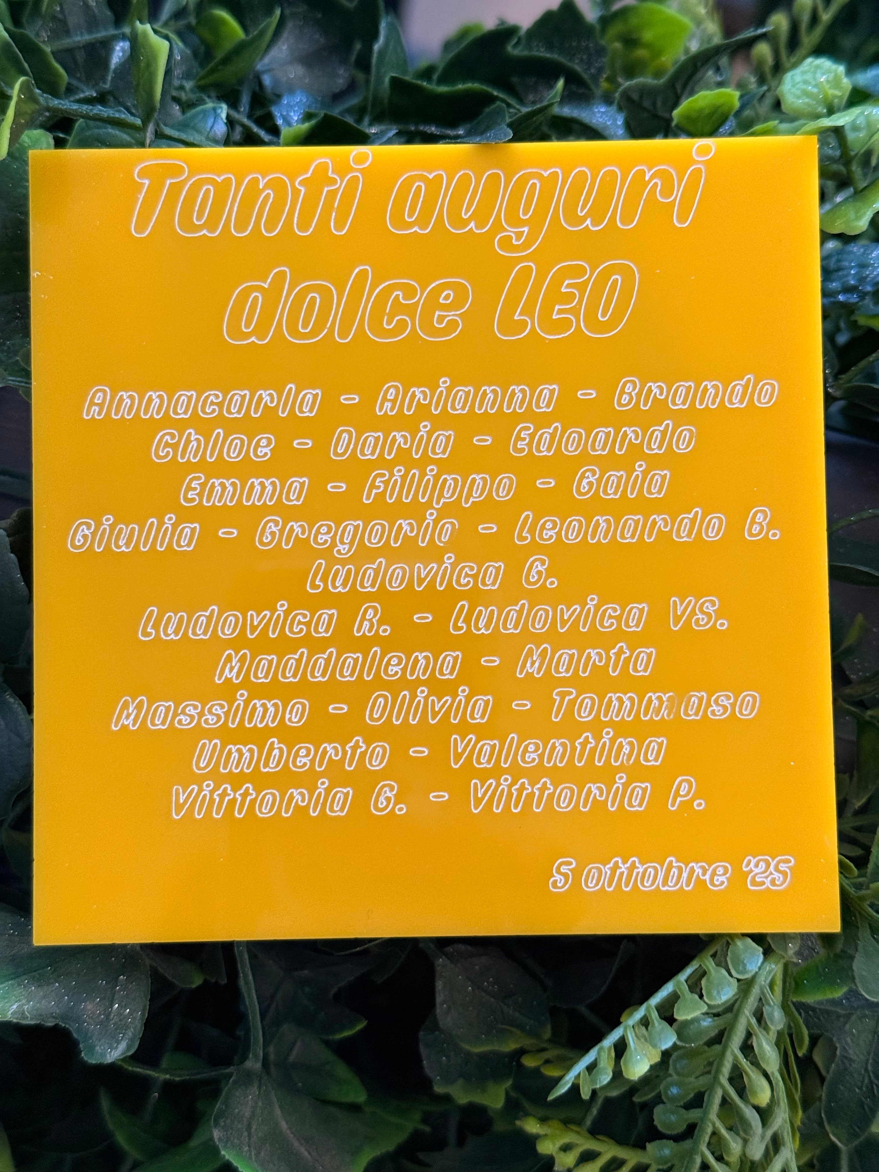 Celebration Plaque 15 x 15 cm (3 layers in acrilico da 3 mm)